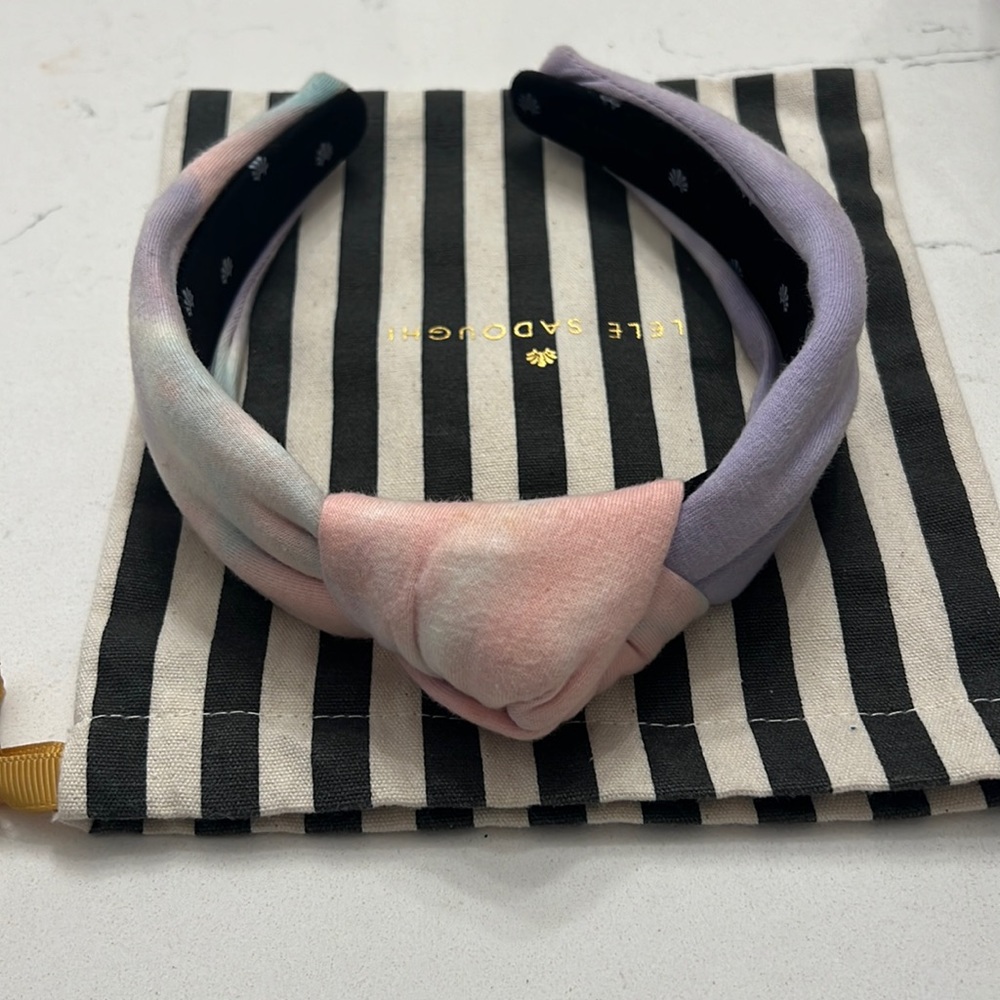 Tie dye lele Sadoughi headband, like new, with dust bag